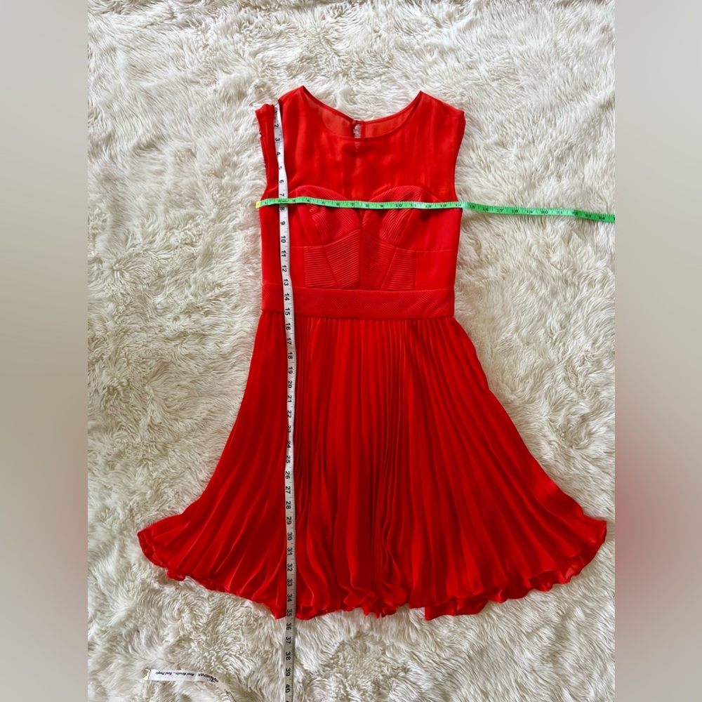KAREN MILLEN Orange Chiffon Dress Size 4 - Picture 7 of 9